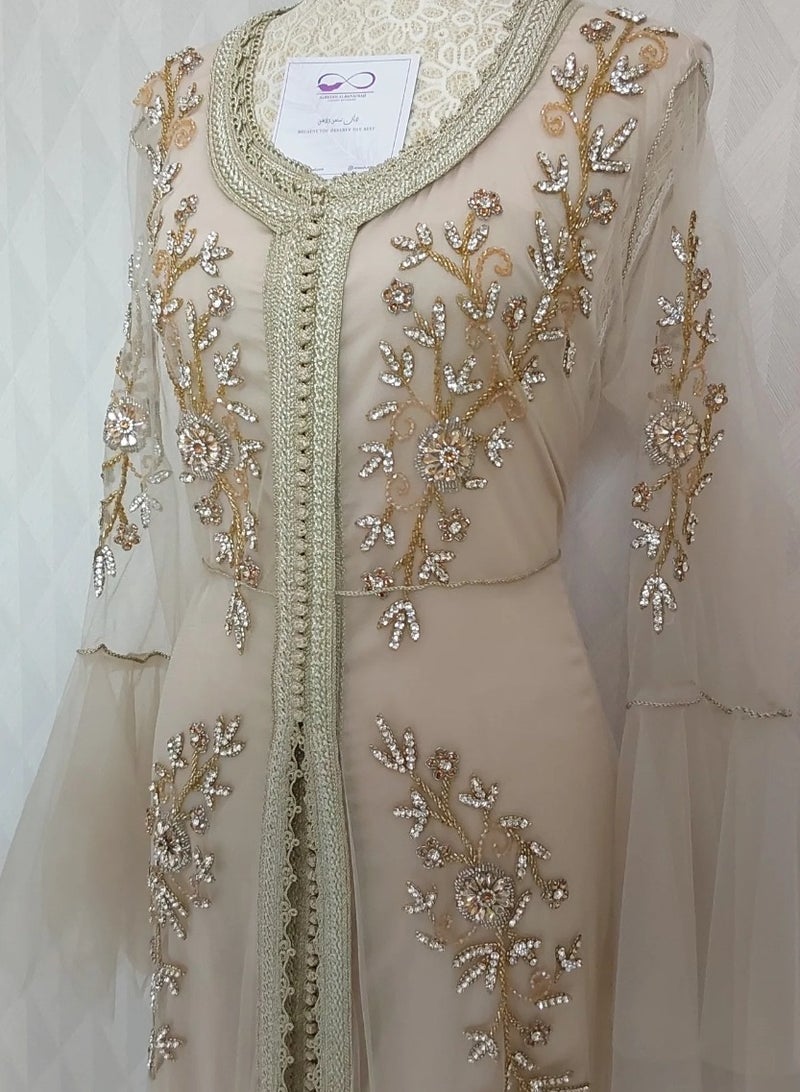 الريش البنفسجي  تطريز مغربي ملكي بايادي احترافية 🔥🔥 جلابية مغربية جاهزة - Image 1