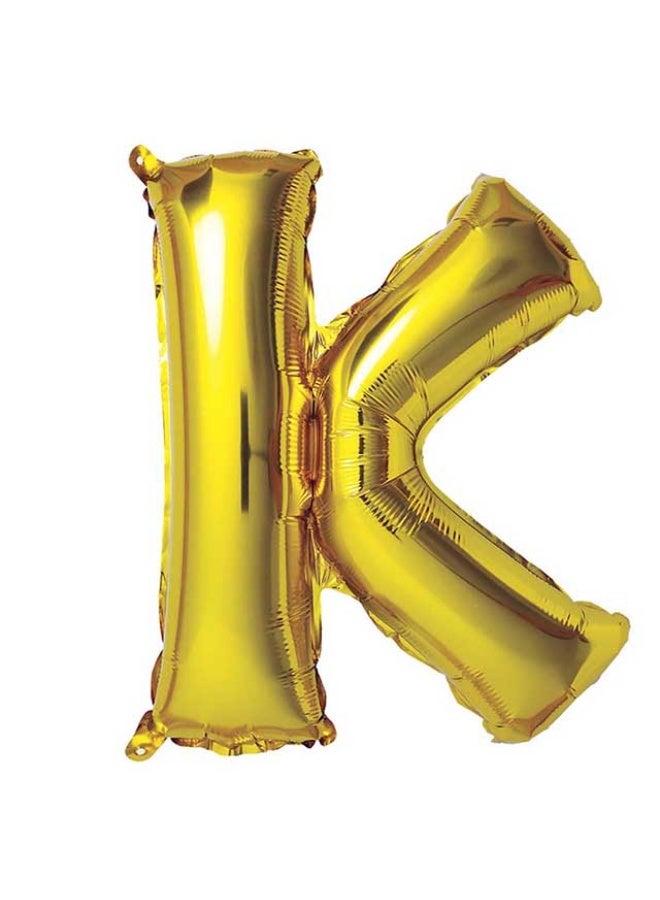 Letter Balloon K Gold - 16" Foil Balloon