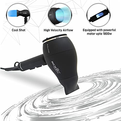 IKONIC Evolution Hair Dryer, 1800 Watt, Black - Image 4