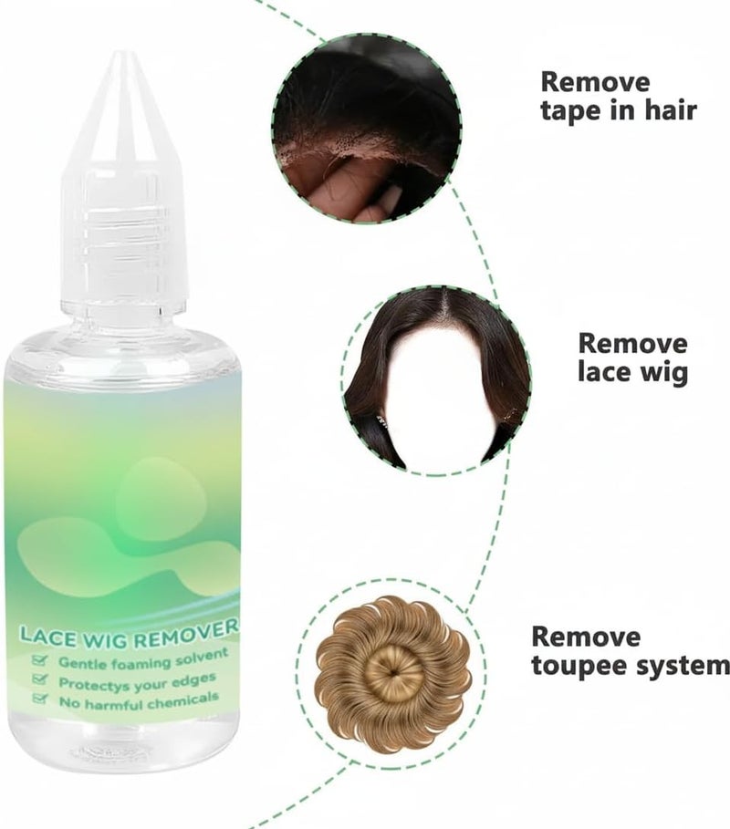 Tape Remover for Hair Extensions & Lace Front Wigs, Quick-Effect Non-Greasy Remover for Tape Extensions, Hair Replacement & Poly Hairpieces - Image 1