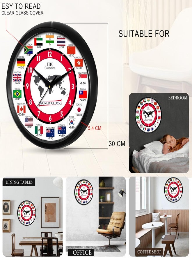 IIK Collection 12-Inch Designer Plastic Analogue Round Wall Clock for Home, Kitchen, Living Room, Bedroom, Office (30 Cm X 30 Cm X 6 Cm), Multicolor - Image 4