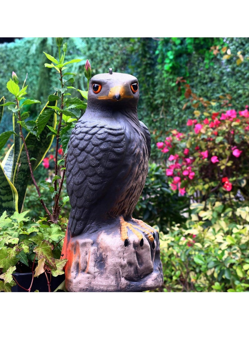 Excefore Large Realistic Falcon Statue Decoy Bird Scarer Plastic Garden Bird Repeller Scarecrow Bird Scare Seagull Crow Scare Birds Away for Garden - Image 5