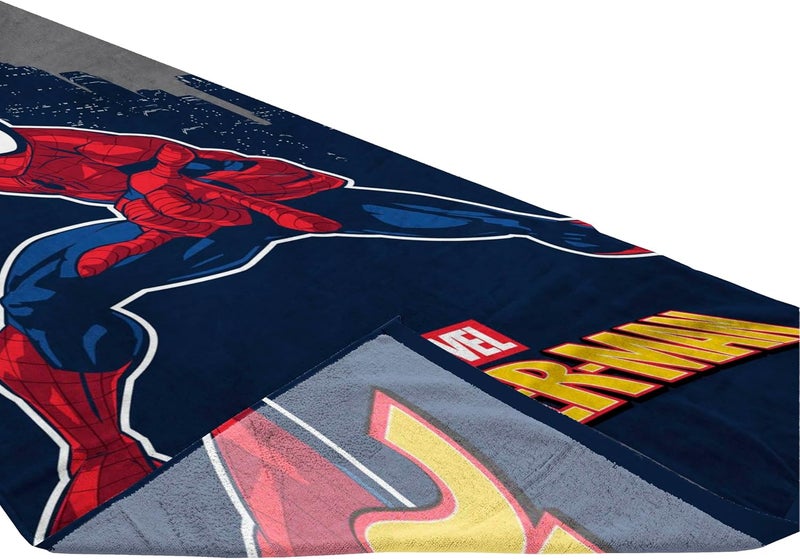 Jay Franco Kids Marvel Spiderman 100% Cotton Beach Towel - 71 x 147cm Super Soft Bath Towel, Pool & Travel, Official Licensed Product, Grey - Image 2