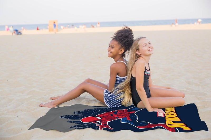 Jay Franco Kids Marvel Spiderman 100% Cotton Beach Towel - 71 x 147cm Super Soft Bath Towel, Pool & Travel, Official Licensed Product, Grey - Image 4