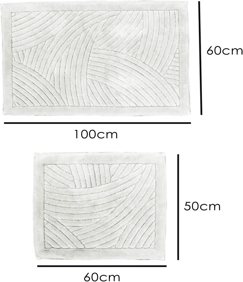 فايند Labyrinth Pattern Bathroom Mat Toilet Seat Set 100% Natural Cotton 2liset