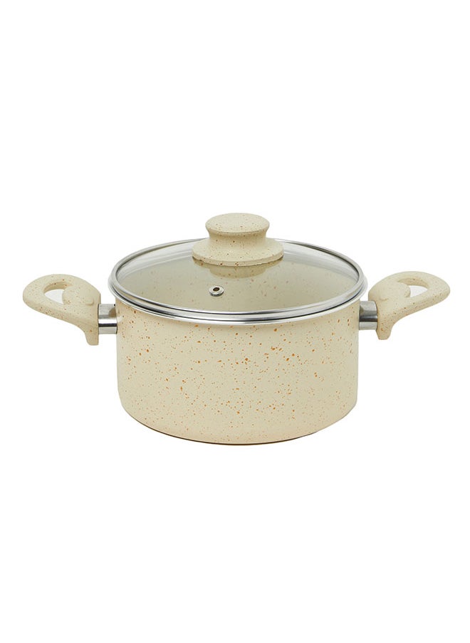 Napoli - 13 Pieces Turkish Granite Cookware Set with Pyrex Lid - Beige - Image 1