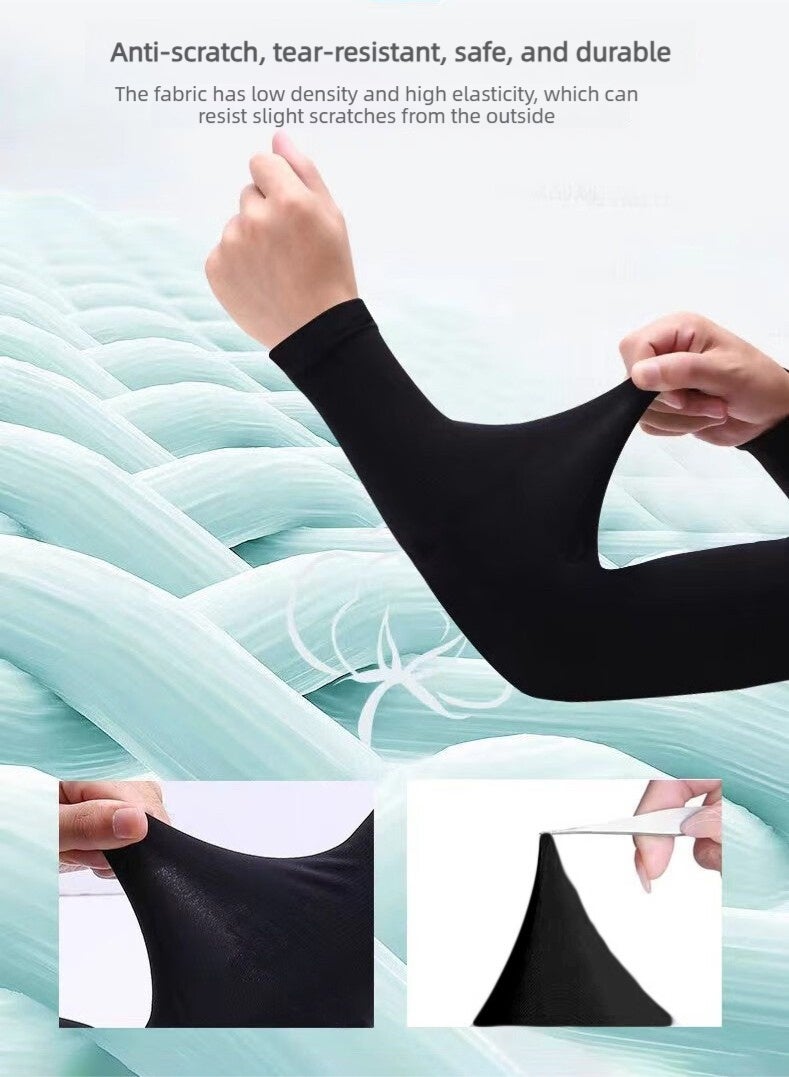 Haidue 5 PCS Sun Protection Set, Including 4 Black Arm Sleeves + 1 Sun Protection Hood Set, UPF 50+ Cooling Sun Shield, Helmet-Compatible Full Face & Arm Sun Protector for Cycling Hiking Outdoor Activities - Image 4