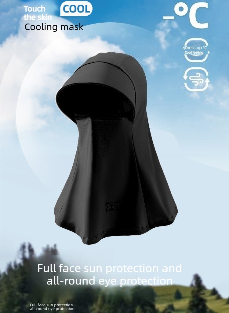 Haidue 5 PCS Sun Protection Set, Including 4 Black Arm Sleeves + 1 Sun Protection Hood Set, UPF 50+ Cooling Sun Shield, Helmet-Compatible Full Face & Arm Sun Protector for Cycling Hiking Outdoor Activities - Image 2