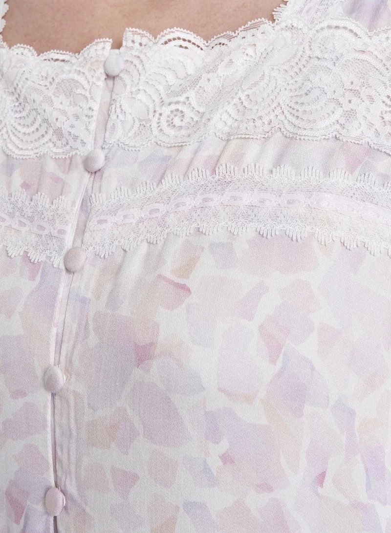 KASHKHA Abstract Print Mini Nightwear Dress