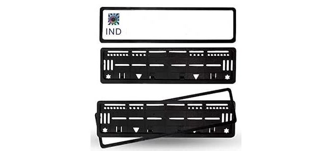 BOWRAIN Car Number Plates Frame (Number Plates Holders) Front and Back for Tata Nano (2008 Onwards), (Set of 2), Black - Image 5