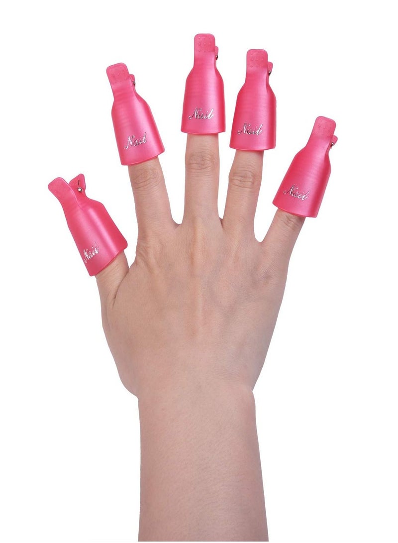 Kanza 10-Piece Nail Art Soak Off Cap Clip Set Pink - Image 3