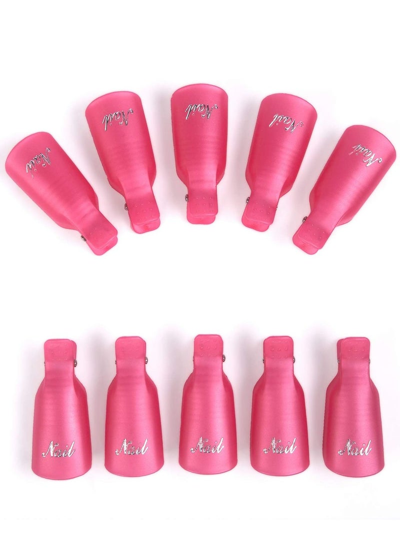 Kanza 10-Piece Nail Art Soak Off Cap Clip Set Pink - Image 4