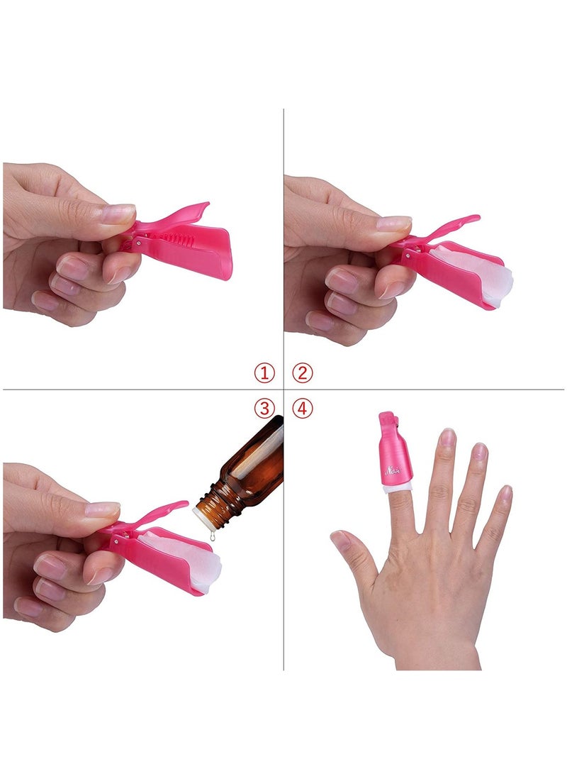 Kanza 10-Piece Nail Art Soak Off Cap Clip Set Pink - Image 2