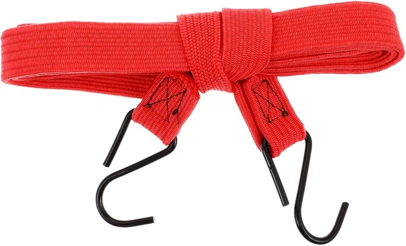 Red Bungee Cords with Hooks Heavy Duty Elastic Straps for Motorcycle Bike Rack Outdoor Use - Image 2