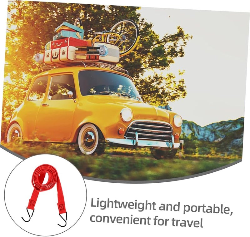 Red Bungee Cords with Hooks Heavy Duty Elastic Straps for Motorcycle Bike Rack Outdoor Use - Image 4