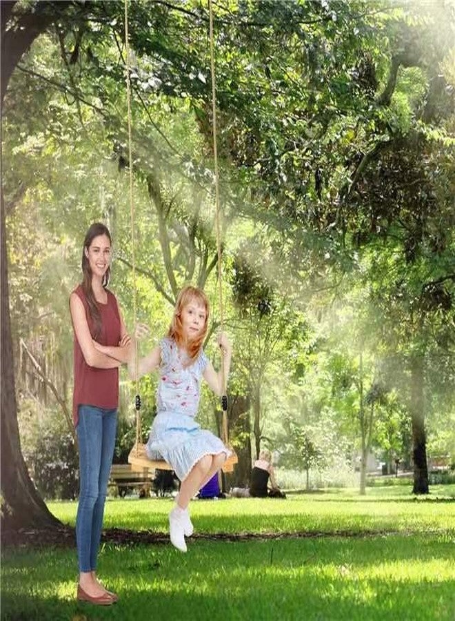 YAERSI Classic Wooden Tree Swing Seat,Outdoor Tree Swing for Adults and Kids,Wooden Swing Seat with Strong Rope,Indoor/Outdoor Swing Seat for Garden, Patio, or Front Porch - Image 4