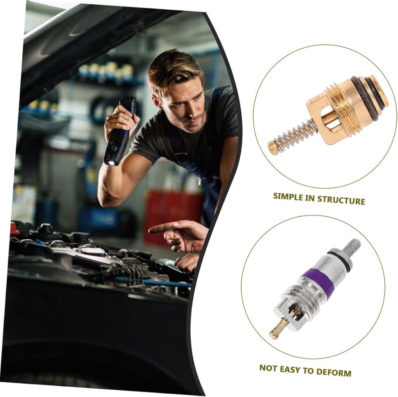 VOSAREA 1Set Valve Core Kit Automotive Air Conditioning System Valve Core Compatible with Systems for Maintenance and Repair of Car Units - Image 4