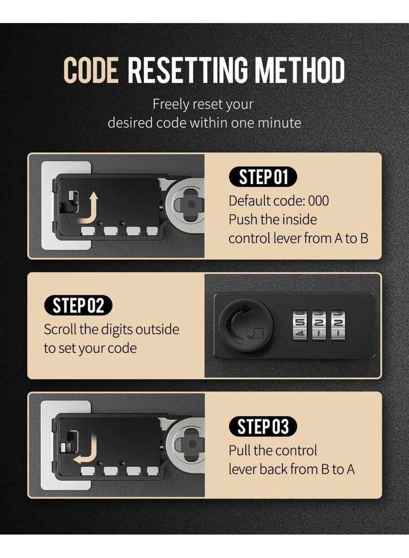 YOUWE7 خزانة مفاتيح YOUWE7 مكونة من 48 رقمًا مع قفل مركب، صندوق تخزين آمن رقمي أسود قابل لإعادة الضبط، منظم مفاتيح فولاذي مع ملصقات مفاتيح ملونة وخطافات - Image 4