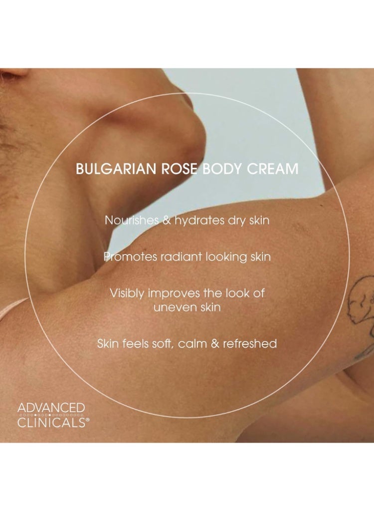 Advanced Clinicals Dryness, Dullness & Uneven Tone Care – Advanced Clinicals Bulgarian Rose Oil Cream for Deep Hydration, Brightening & Radiance Boost - Image 3