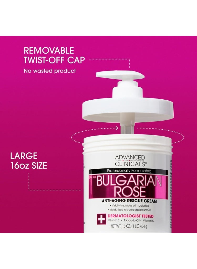 Advanced Clinicals Dryness, Dullness & Uneven Tone Care – Advanced Clinicals Bulgarian Rose Oil Cream for Deep Hydration, Brightening & Radiance Boost - Image 5