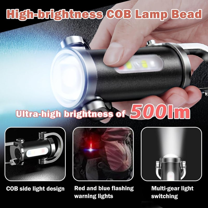 Synkris 500LM Super Bright Mini Keychain Flashlight - Waterproof LED Rechargeable Light for Outdoor Use - Image 4