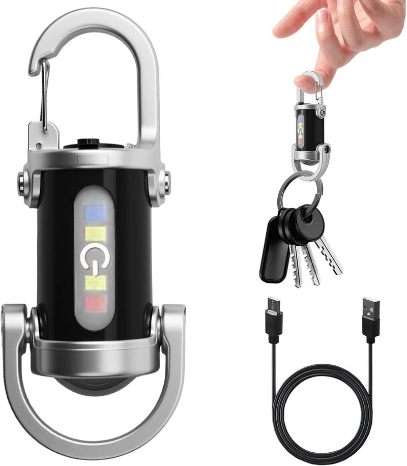 Synkris 500LM Super Bright Mini Keychain Flashlight - Waterproof LED Rechargeable Light for Outdoor Use - Image 1