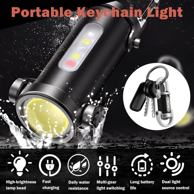 Synkris 500LM Super Bright Mini Keychain Flashlight - Waterproof LED Rechargeable Light for Outdoor Use - Image 5