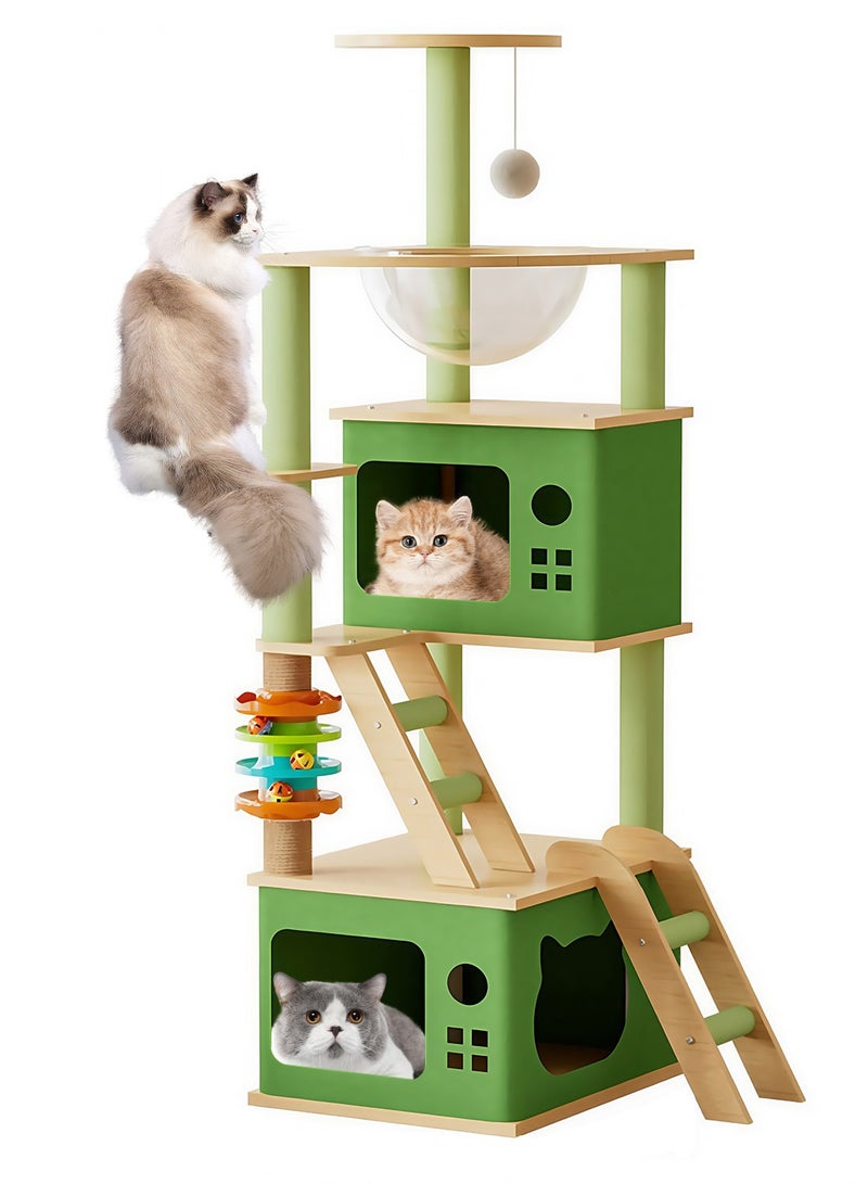 Kidle Cat Tree Sisal Scratching Post Cat Climbing Frame with Space Capsule Large Cat Bed Cat ToysCat Tree Sisal Scratching Post Cat Climbing Frame with Space Capsule Large Cat Bed Cat Toys 137*38*48cm - Image 1