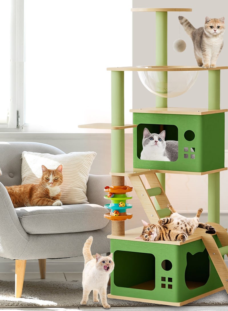 Kidle Cat Tree Sisal Scratching Post Cat Climbing Frame with Space Capsule Large Cat Bed Cat ToysCat Tree Sisal Scratching Post Cat Climbing Frame with Space Capsule Large Cat Bed Cat Toys 137*38*48cm - Image 4