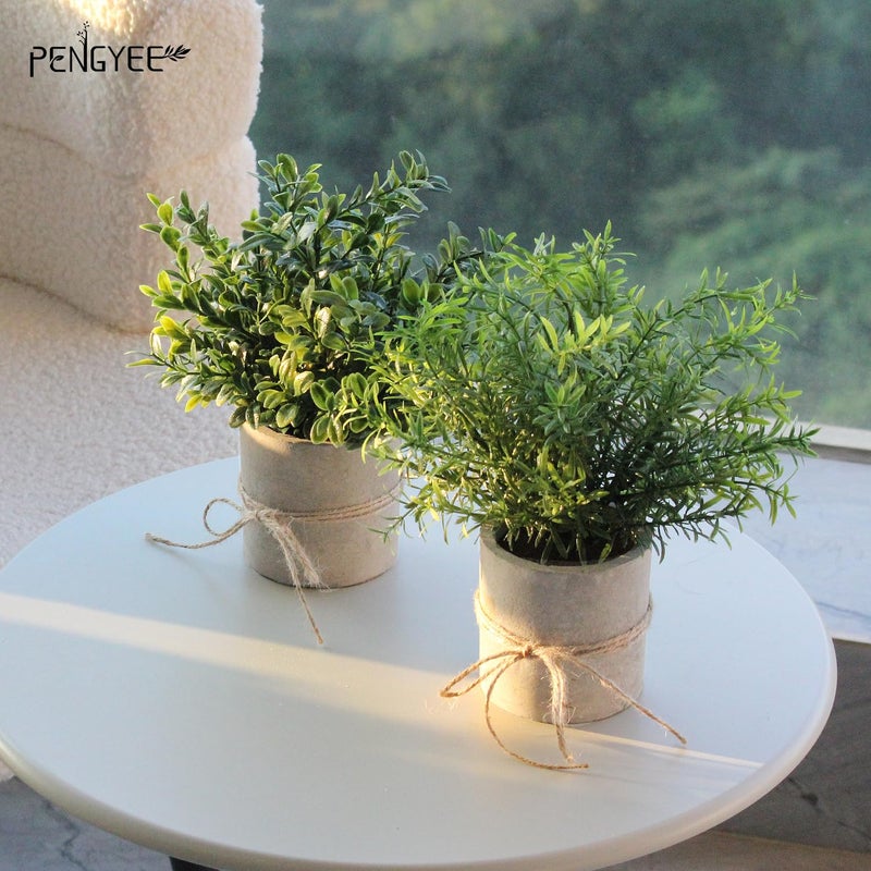 PENGYEE 4Pcs Fake Succulents Plants Artificial Plants Indoor for Office Decor - Small Artificial Plants in Pots for Desk Decorations - Fake Plant for Shelf Decor Kitchen Bedroom Living Room Decor - Image 3