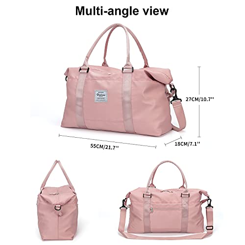 HYC00 Travel Duffel Bags for Women,Weekender Overnight Bag with Wet Pocket & Toiletry Bag,Carry On Personal Item Bag,Travel Tote Gym Bag, Pink, Large - Image 5
