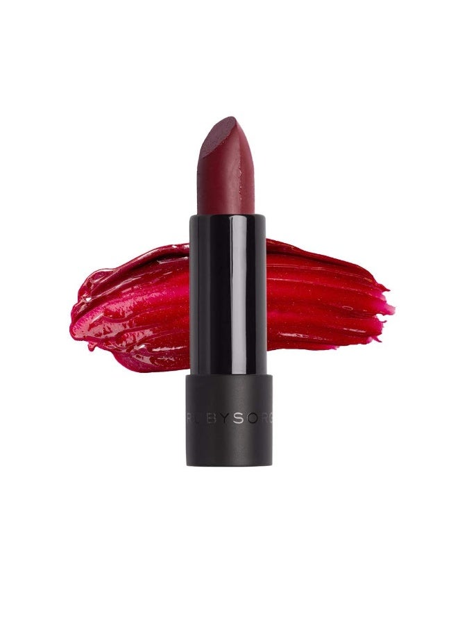 Ruby's Organics Semi-Matte Lipstick for Women All Indian Tones- Highly Pigmented, Moisturizing, Non Drying, Lightweight and Long Lasting- Lip Makeup, Synthetic Chemical Free- Burgundy, 3.7g - Image 1