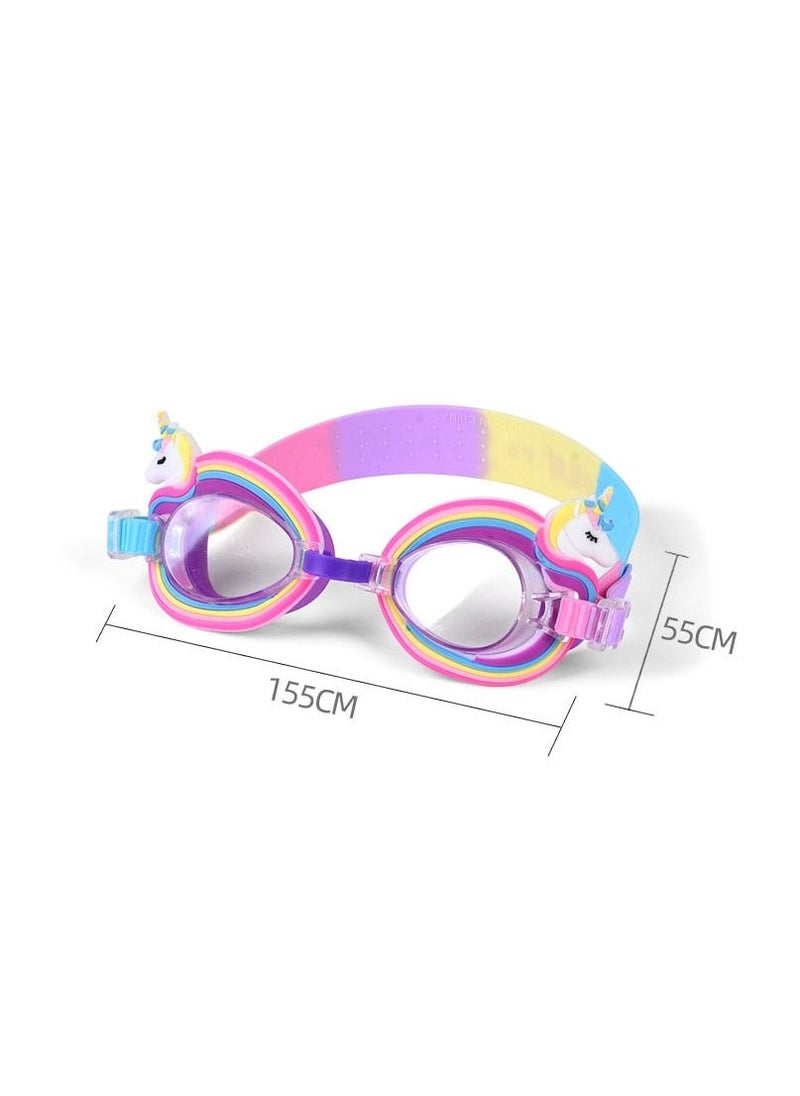 YouYou 3-Piece Set of Children's Cartoon Silicone Anime Swimming Glasses Swimming Pool Girls Swimming Training Diving Equipment (Pink)  - Image 5