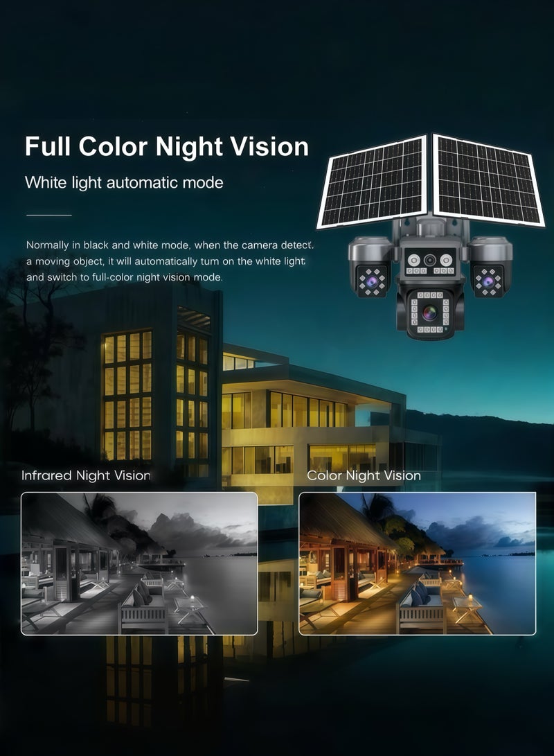 Generic 8K 20MP Ultra - Clear AOV 4G Solar - Powered Smart Camera: All - day Four - Screen Recording, Enjoy a New Security Experience Intelligently. It also has wide - angle outdoor monitoring capability and comes with a 128GB SD card. - Image 3