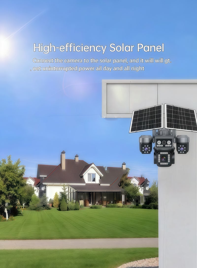 Generic 8K 20MP Ultra - Clear AOV 4G Solar - Powered Smart Camera: All - day Four - Screen Recording, Enjoy a New Security Experience Intelligently. It also has wide - angle outdoor monitoring capability and comes with a 128GB SD card. - Image 2