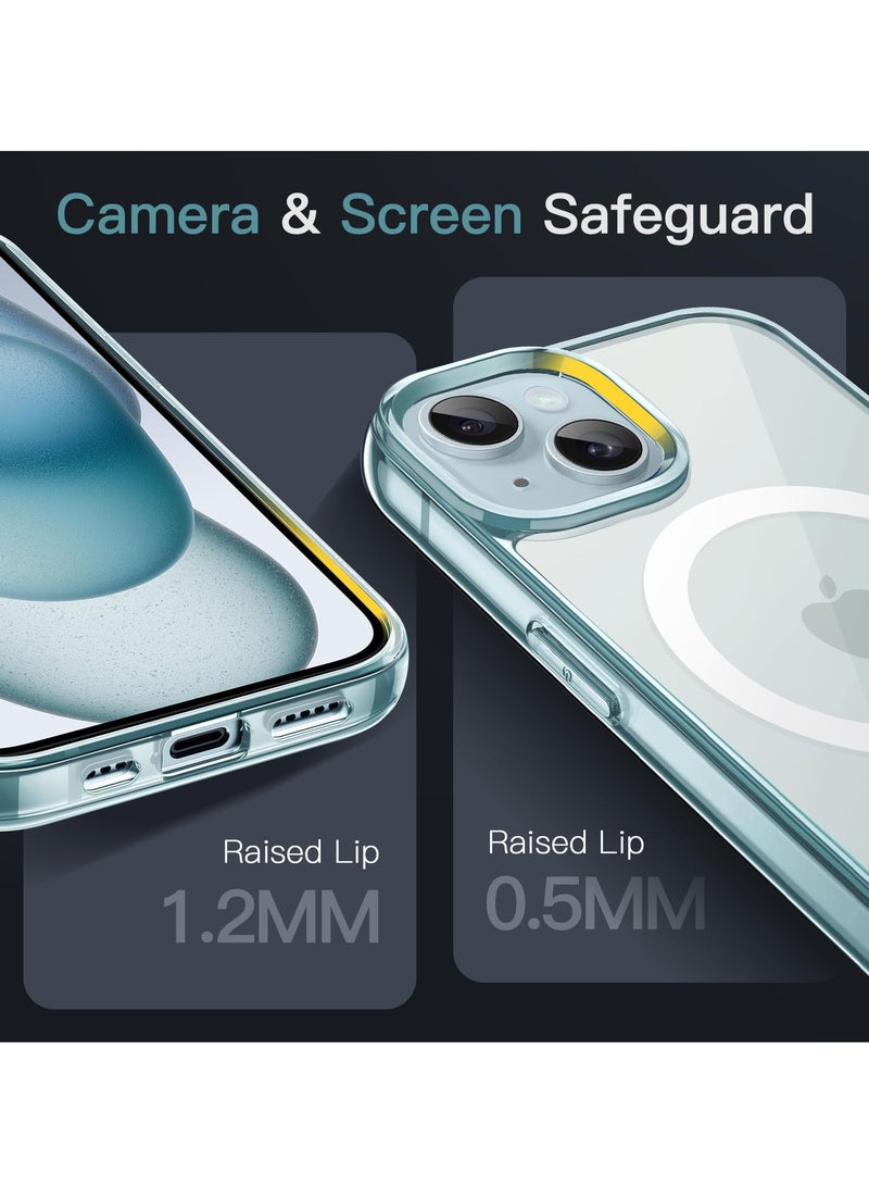 Jetech Magnetic Case for Iphone 15 6.1 Inch Compatible With Magsafe Wireless Charging Shockproof Phone Bumper Cover Anti Scratch Clear Back Blue - Image 5