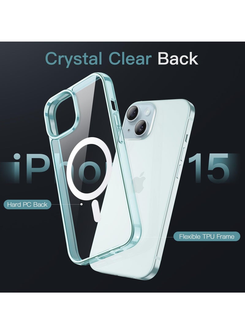 Jetech Magnetic Case for Iphone 15 6.1 Inch Compatible With Magsafe Wireless Charging Shockproof Phone Bumper Cover Anti Scratch Clear Back Blue - Image 4