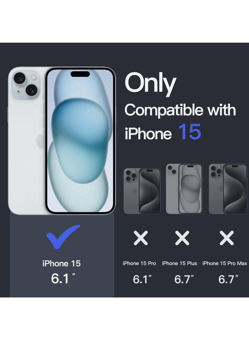 Jetech Magnetic Case for Iphone 15 6.1 Inch Compatible With Magsafe Wireless Charging Shockproof Phone Bumper Cover Anti Scratch Clear Back Blue - Image 2