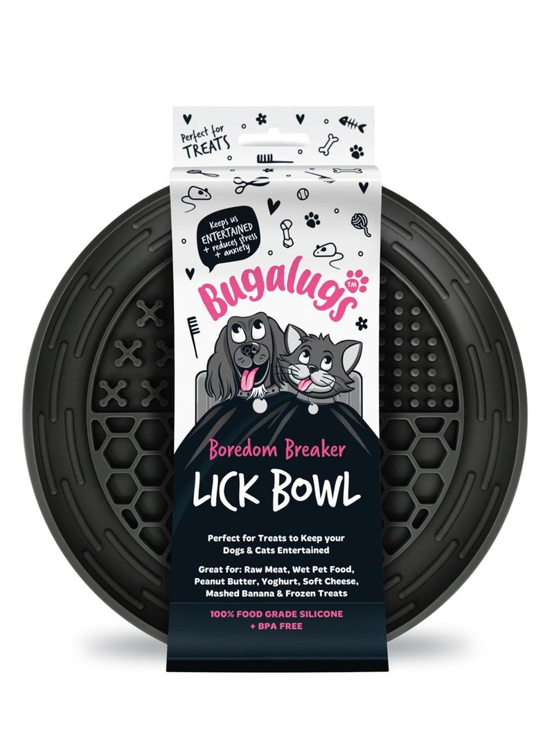 BUGALUGS Dog Mat Bowl 100 Food Grade Cat Food Mat and Licky Mats For Dogs Lick Mat Bowl Reduce Stress and Anxiety Single Black - Image 1