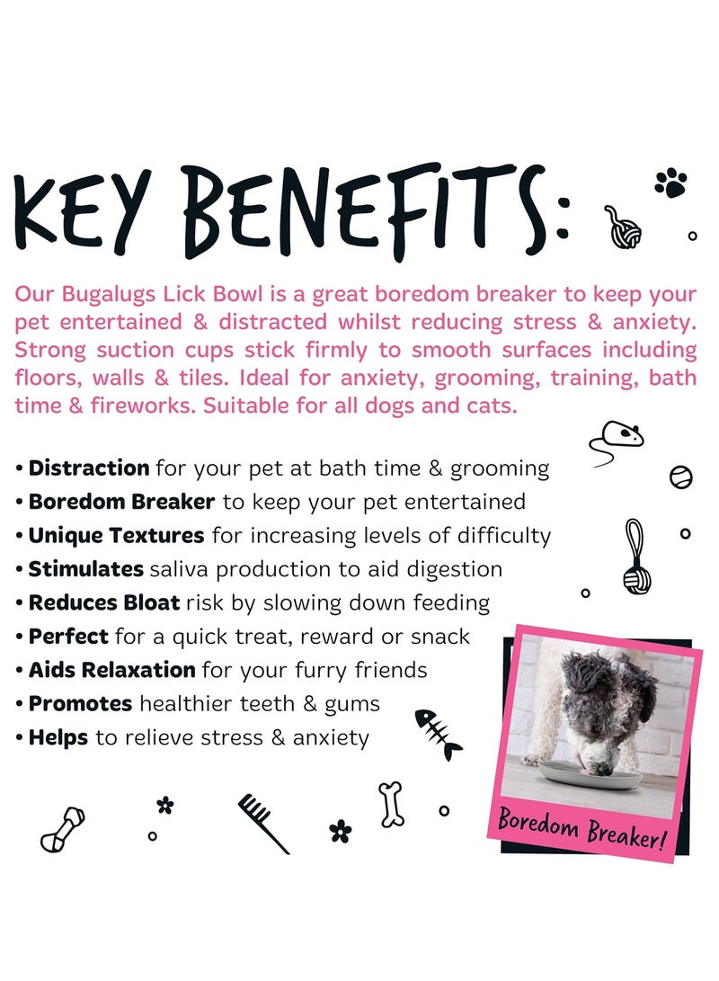 BUGALUGS Dog Mat Bowl 100 Food Grade Cat Food Mat and Licky Mats For Dogs Lick Mat Bowl Reduce Stress and Anxiety Single Black - Image 3