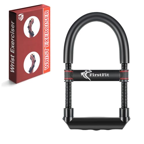 FirstFit Carbon Steel Adjustable Forearm Strengthener Wrist Exerciser Equipment for Upper Arm Workout and Strength Training, Forearm Hand Strengtheners Fitness Equipment (Black) - Image 1