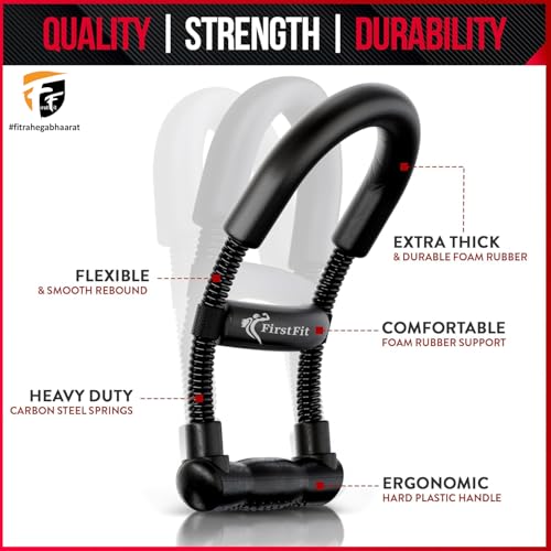 FirstFit Carbon Steel Adjustable Forearm Strengthener Wrist Exerciser Equipment for Upper Arm Workout and Strength Training, Forearm Hand Strengtheners Fitness Equipment (Black) - Image 3