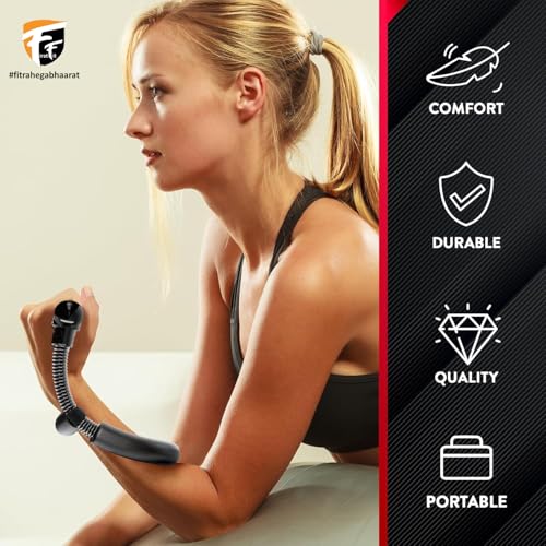 FirstFit Carbon Steel Adjustable Forearm Strengthener Wrist Exerciser Equipment for Upper Arm Workout and Strength Training, Forearm Hand Strengtheners Fitness Equipment (Black) - Image 2
