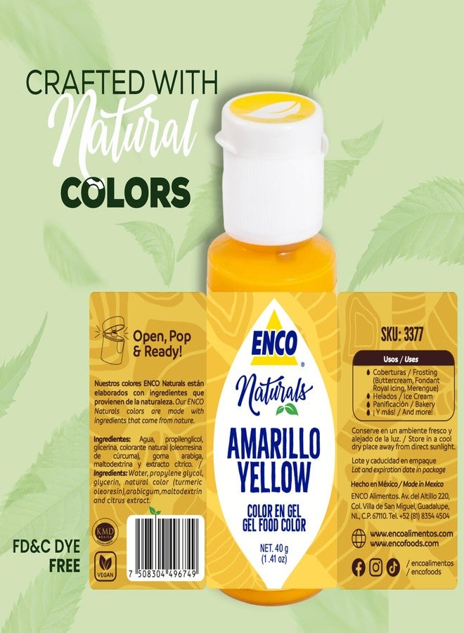 ENCO Natural Food Coloring Gel No artifitial dyes - Vibrant colors for Icing, Buttercream, Fondant (1.41 Ounce (Pack of 1), Amarillo) - Image 3