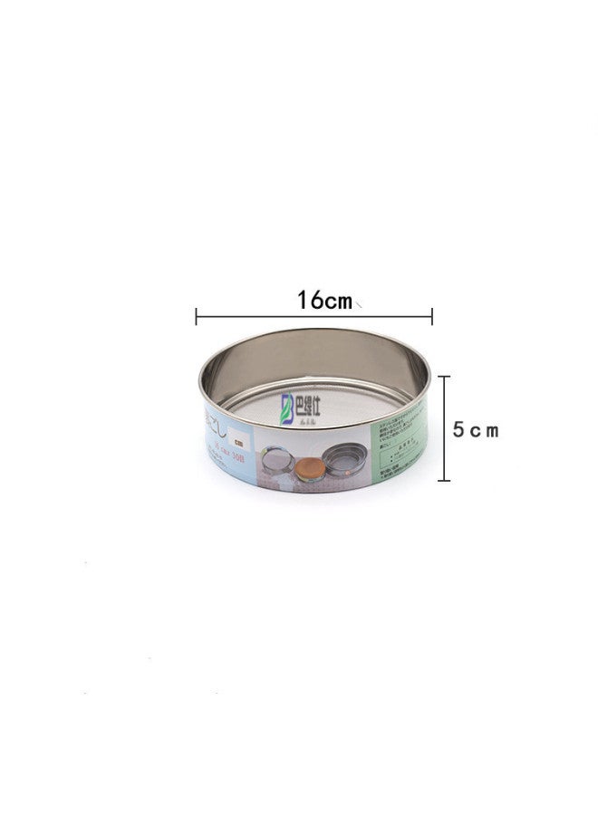 304 Stainless Steel Flour Sieve Ultra-fine Filter Screen Sieve Handheld 30 Mesh Screen Flour Sieve Sugar Powder Leakage Sieve-Specifications:16cm * 30 Mesh - Image 1