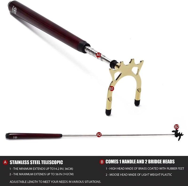 Collapsar Retractable Billiards Pool Cue Stick Bridge with Removable Metal Bridge Head,Billiards Pool Cue Accessory for Pool Table - Image 3