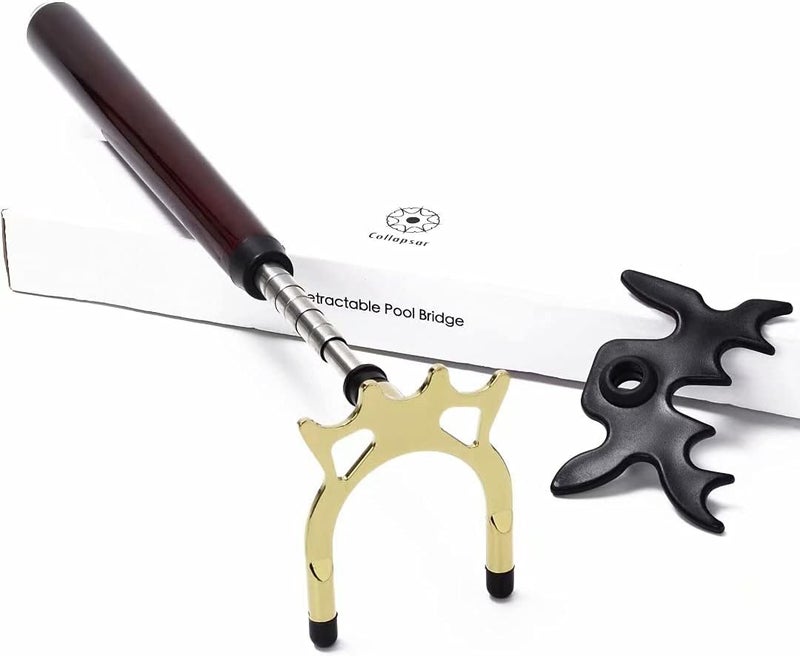 Collapsar Retractable Billiards Pool Cue Stick Bridge with Removable Metal Bridge Head,Billiards Pool Cue Accessory for Pool Table - Image 2