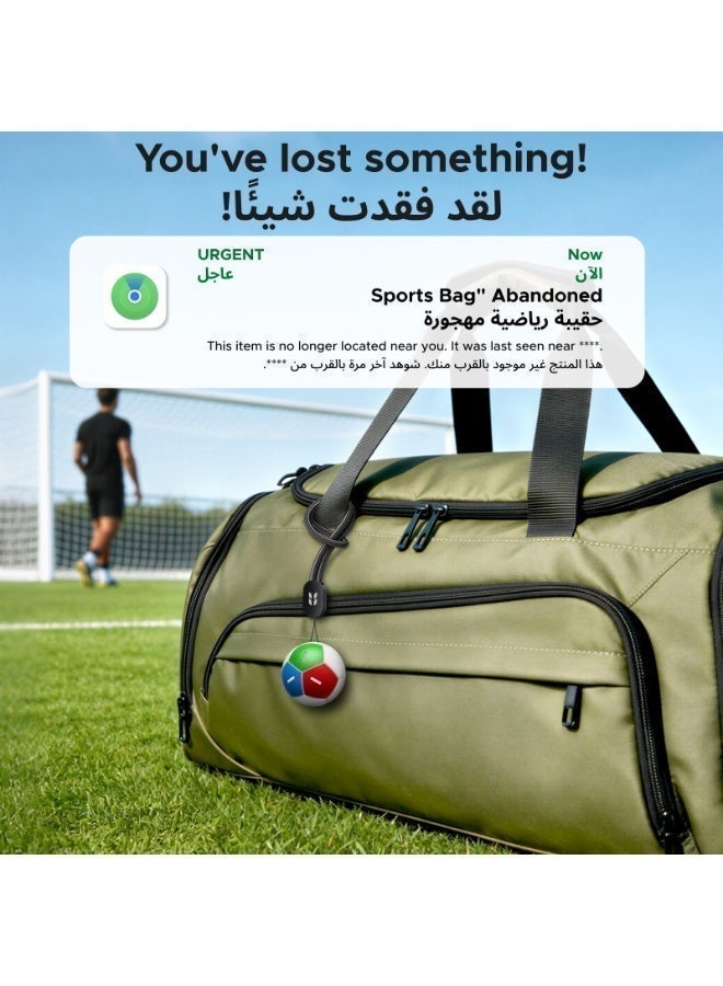 Ugreen FineTrack2 Airtag Tracker Football Design (iOS Only), Apple Tag Works with Apple Find My, Long Battery Life, Glow in the Dark, Smart Tag for Keys, Wallet, Luggage, Backpacks, 110dB, IP68 - Red Blue Green 2026 FIFA - Image 5