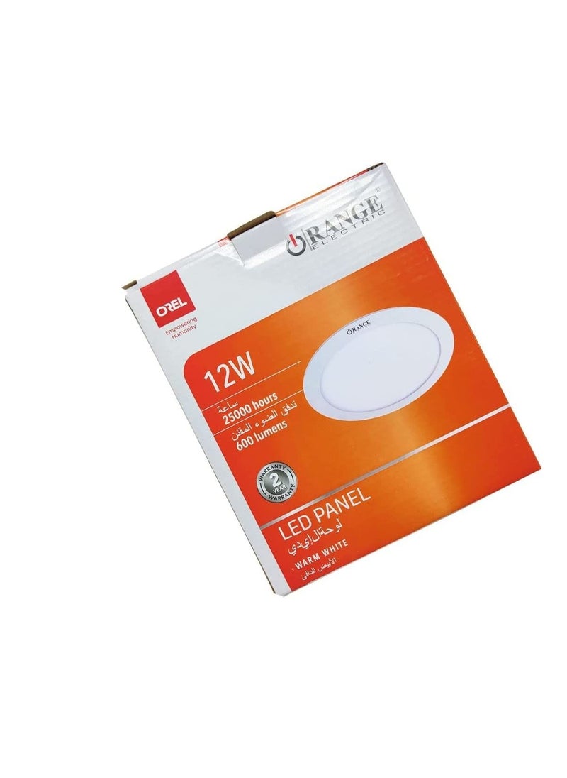 RACO - RACO Orange Electric 12w Led Panal Ceiling Surface Light Round Warm White 3000k - Image 1