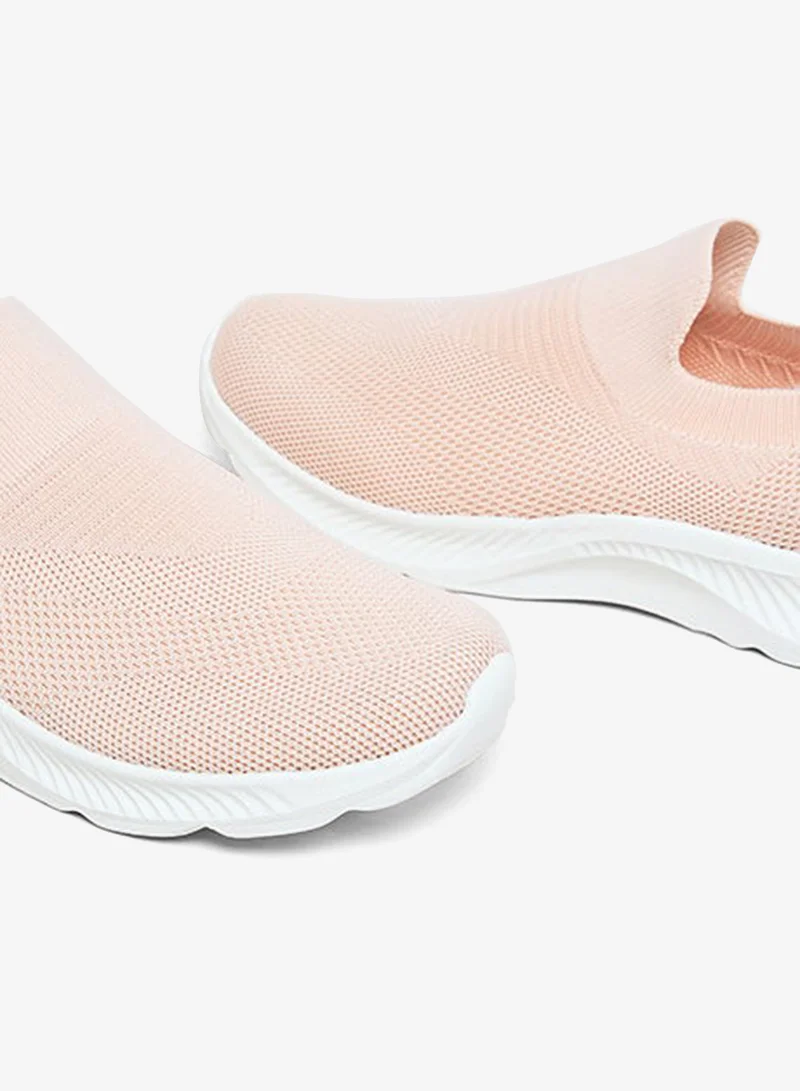 R&b Textured Knitted Slip On Shoes